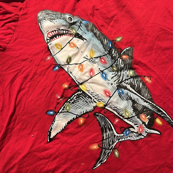 BOYS RED SHARK CHRISTMAS SWEATER WALMART - Picture 3 of 4